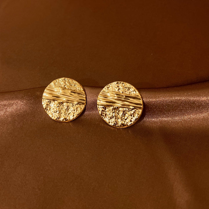 Hammered Gold Disc Earrings