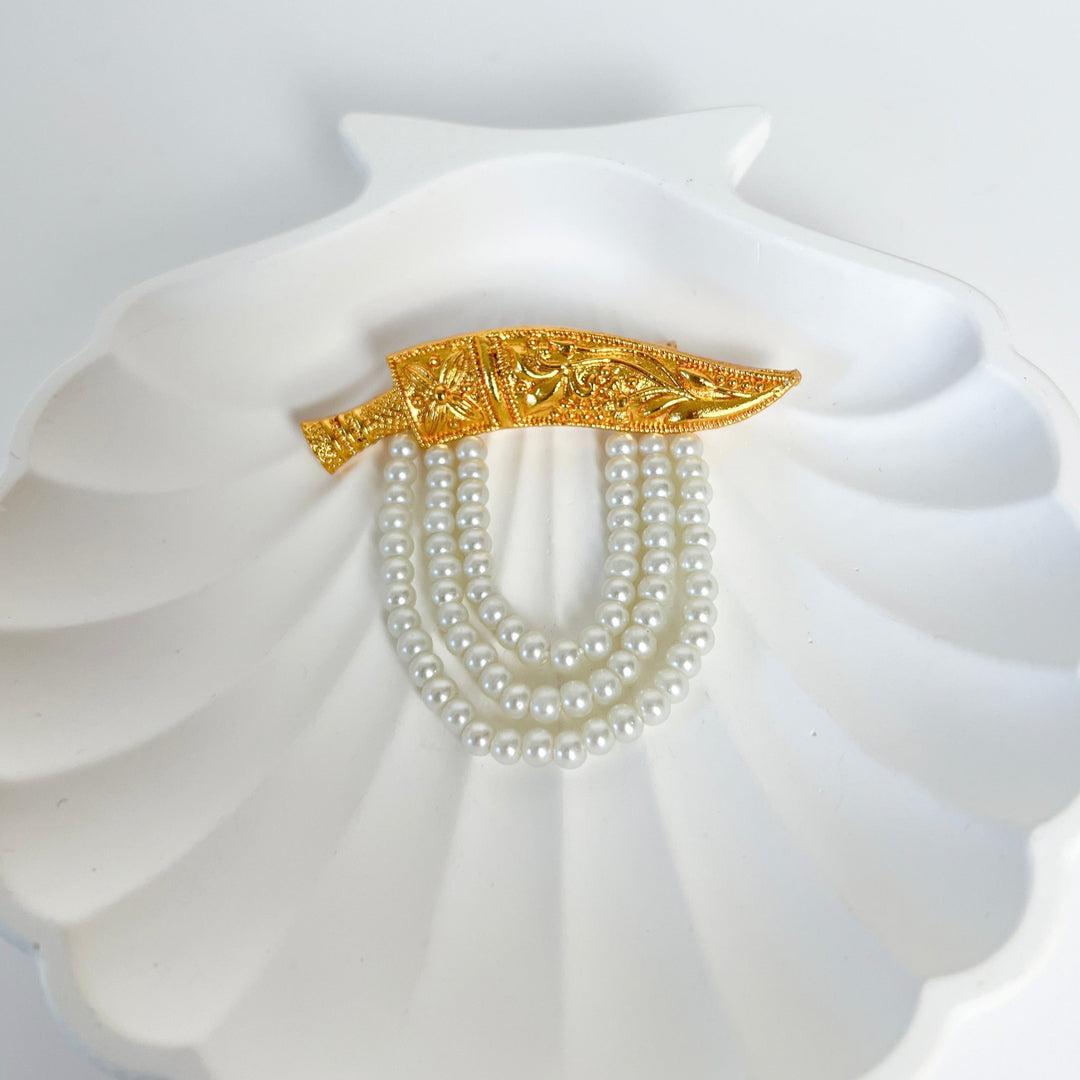 Pearl Khukuri Brooch