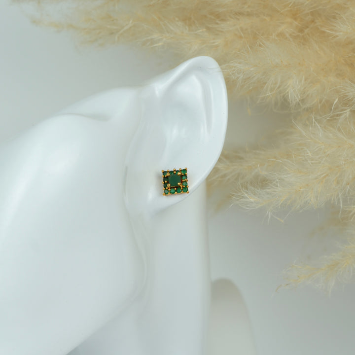 Square Halo Stud Earrings
