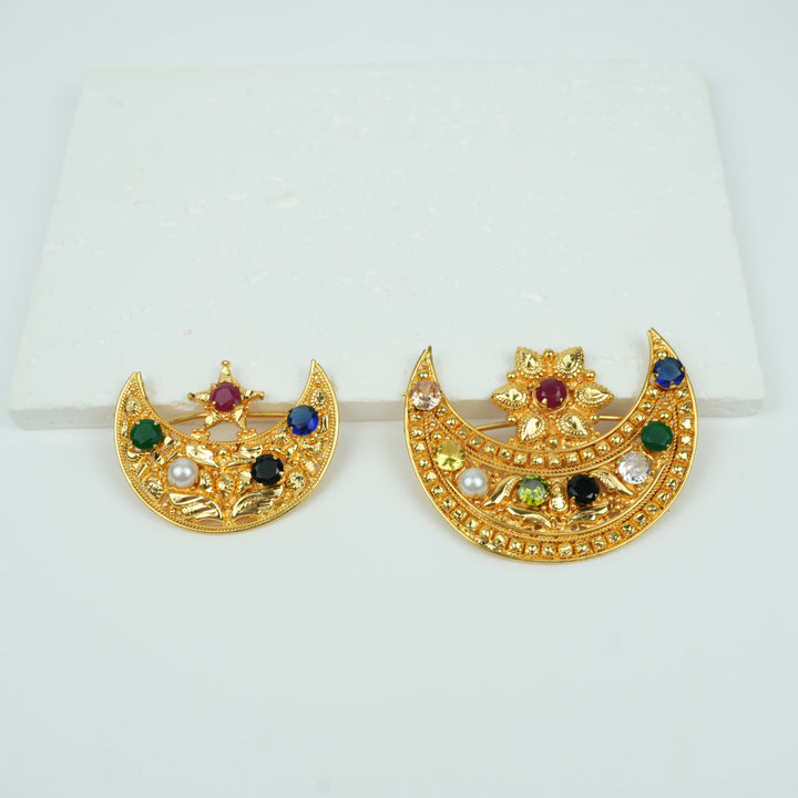 Stone Chandrama Hair Clip