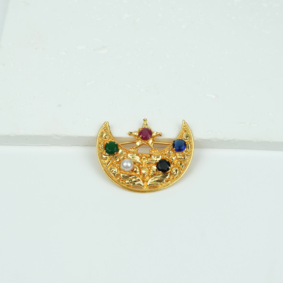 Stone Chandrama Hair Clip