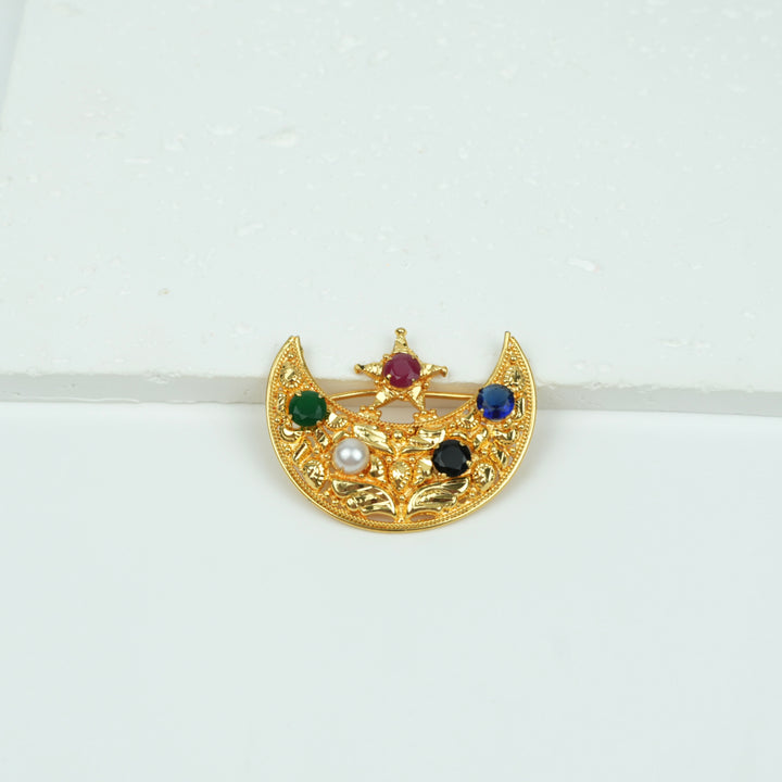 Stone Chandrama Hair Clip