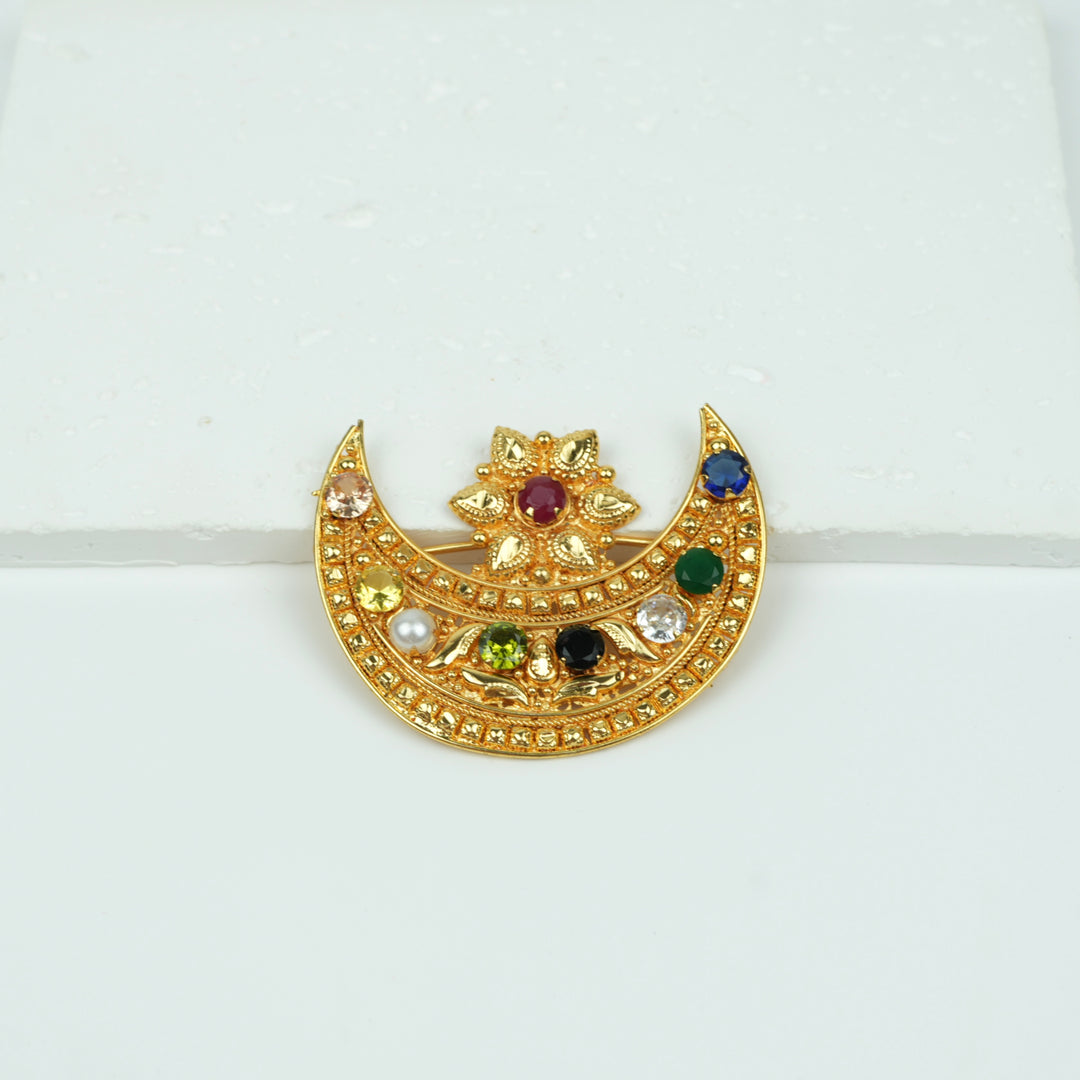 Stone Chandrama Hair Clip