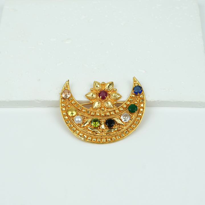 Stone Chandrama Hair Clip