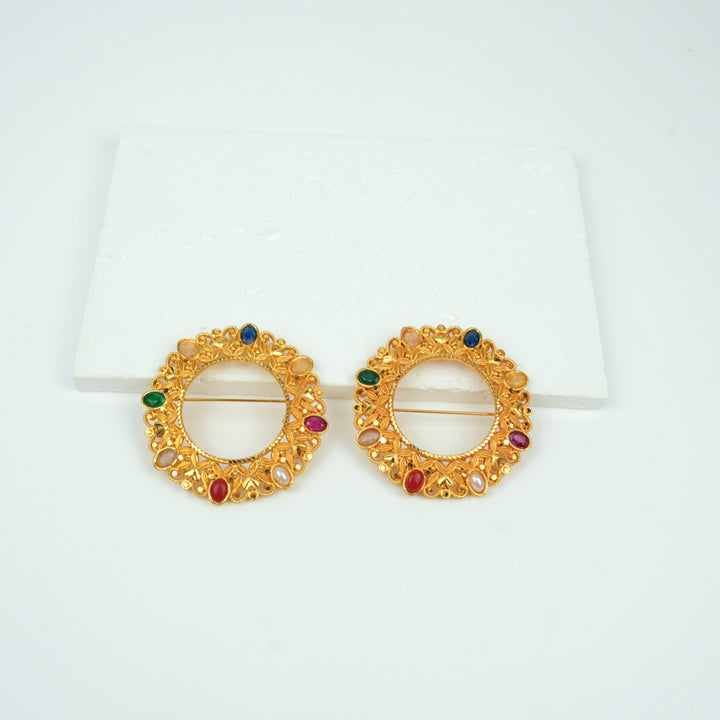 Navaratna Circle Hair Clip
