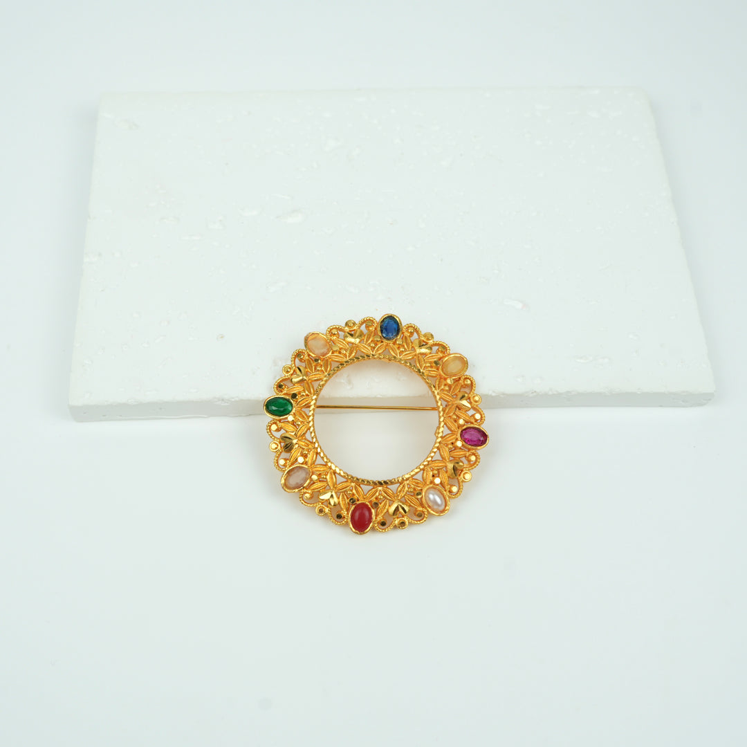 Navaratna Circle Hair Clip
