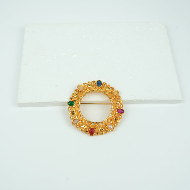 Navaratna Circle Hair Clip