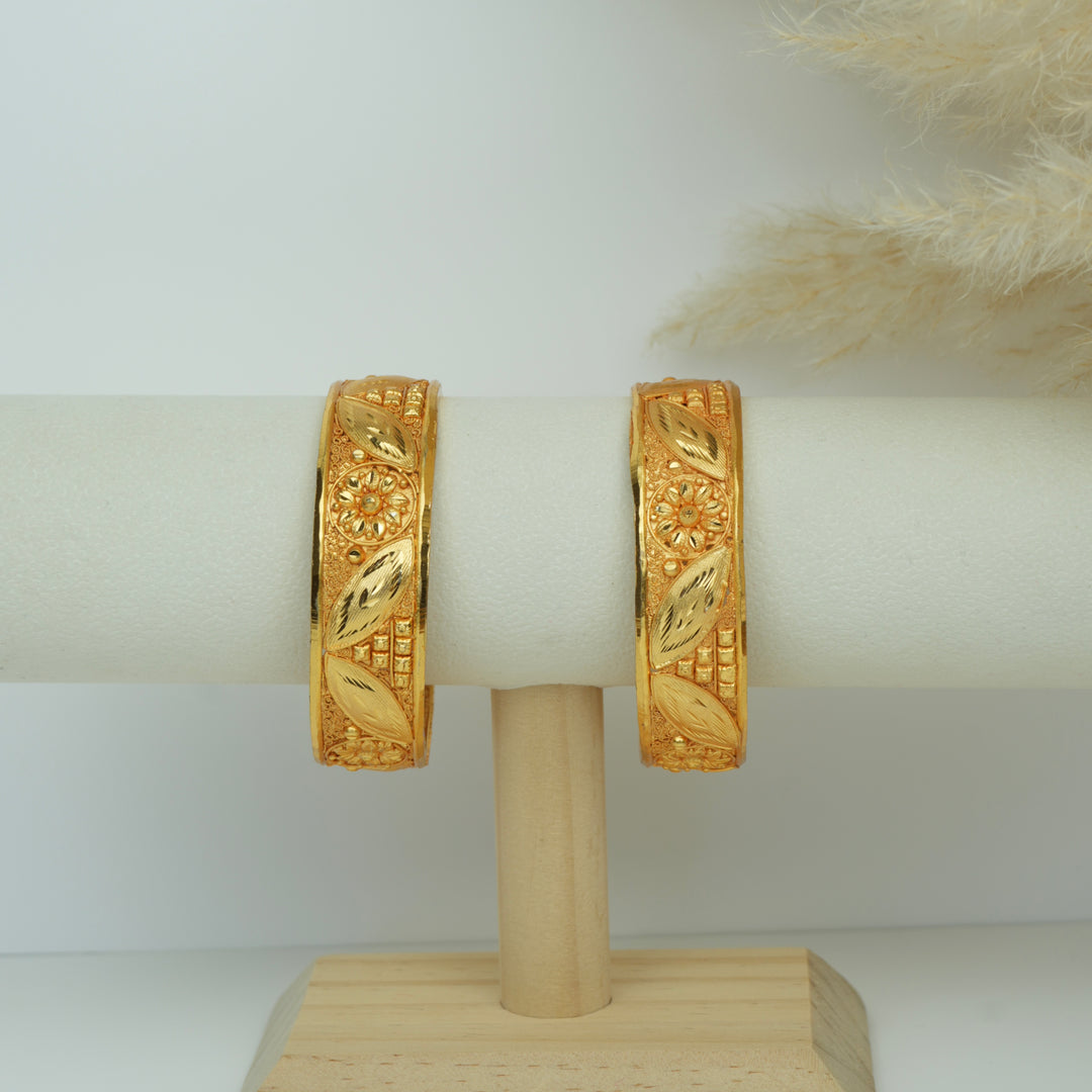 Golden leaf Blossom Bangles