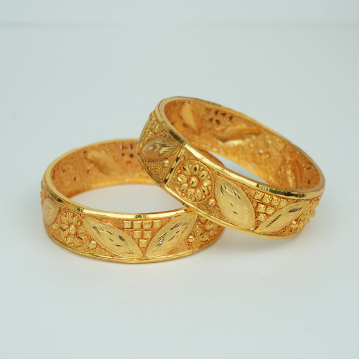 Golden leaf Blossom Bangles