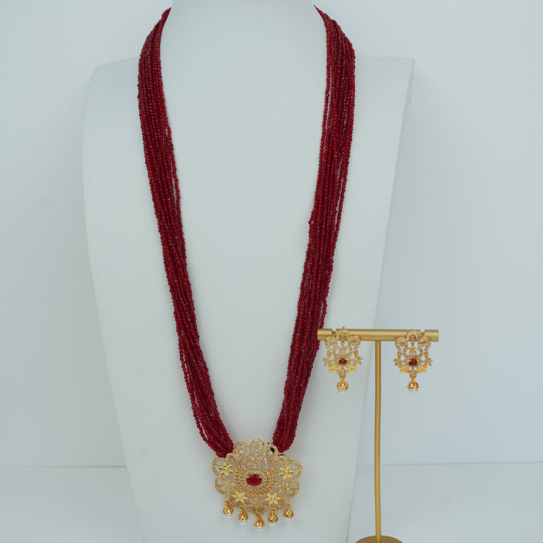 AD Mangalsutra Set - Red Hydropote
