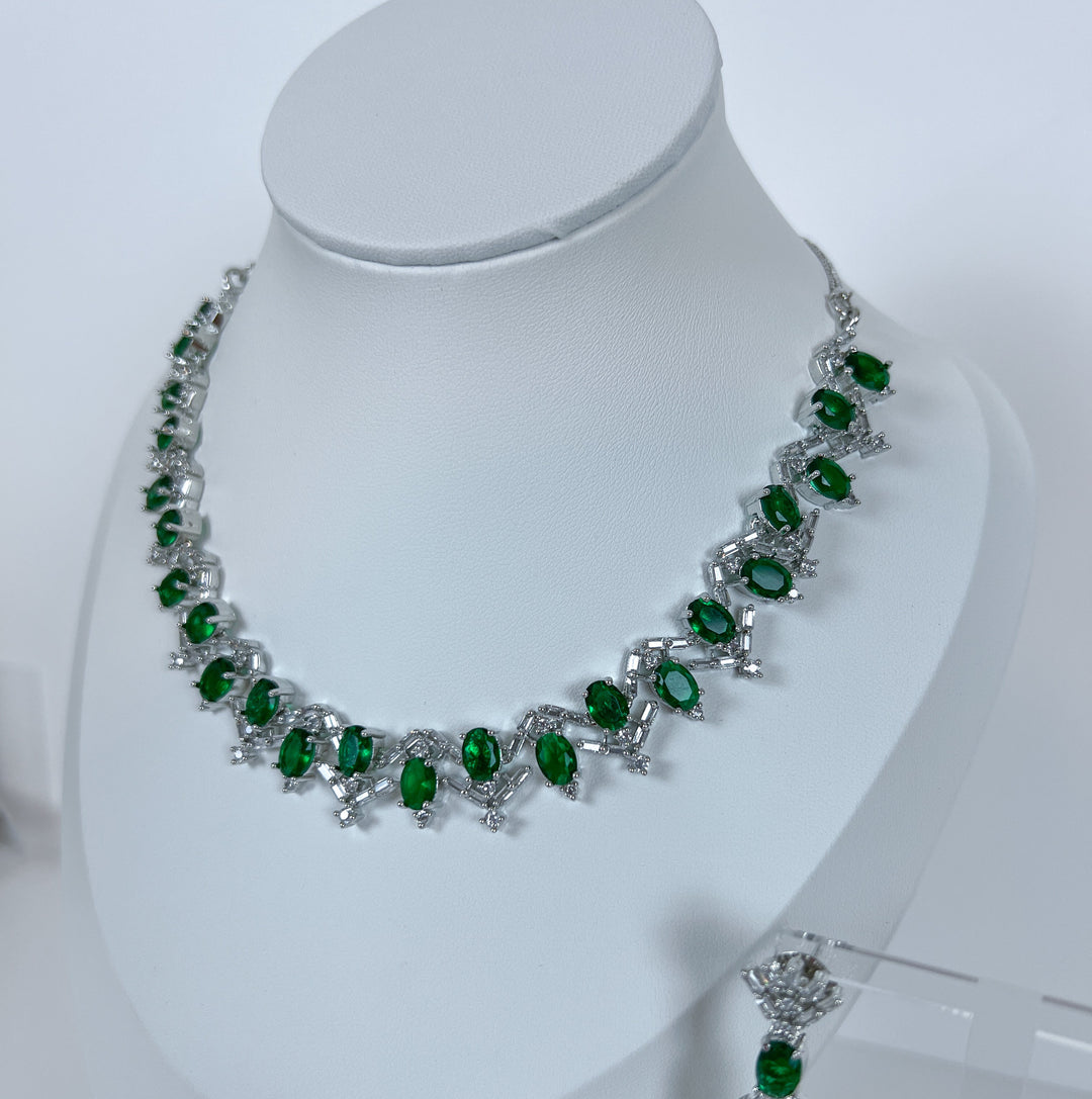 Green Stone AD Necklace Set
