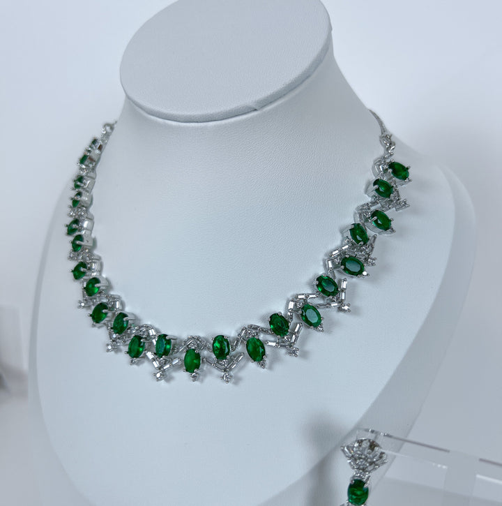 Green Stone AD Necklace Set