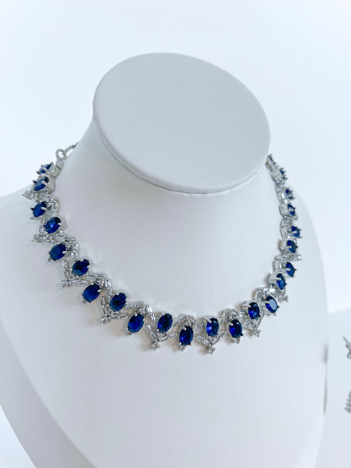 Blue Stone AD Necklace Set