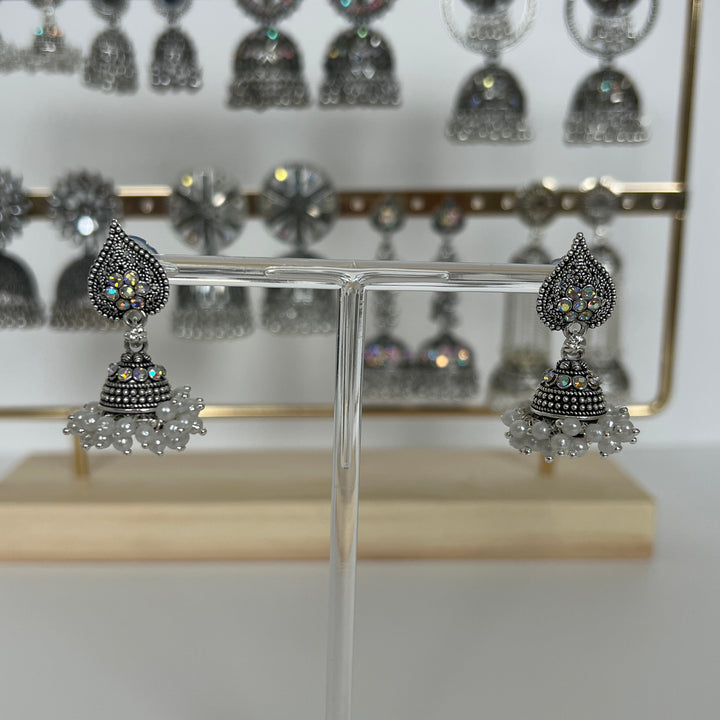 Oxidised Mini Jhumka Earrings