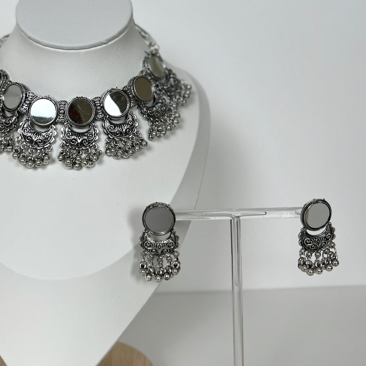 Oxidised Statement Necklace Set