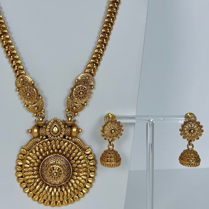 Pure Brass Temple Necklace Set