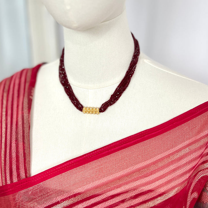 AD Kanchhi Tilhari Red Hydropote Necklace