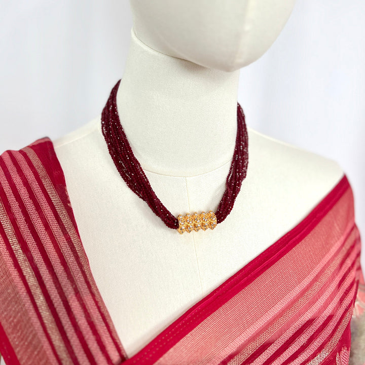 AD Kanchhi Tilhari Red Hydropote Necklace
