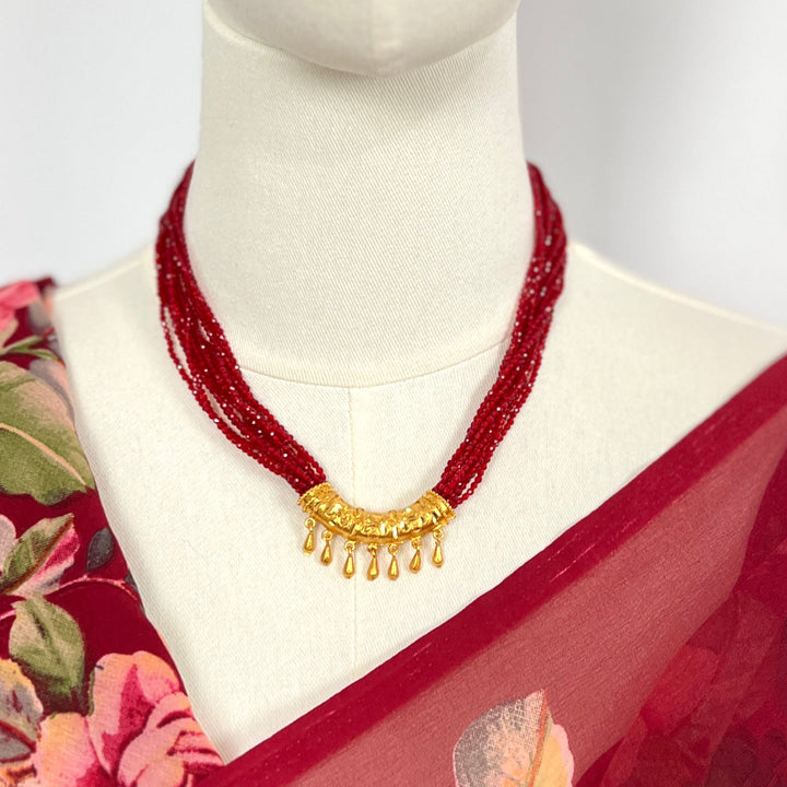C-Tilhari Red Hydropote Mini Necklace