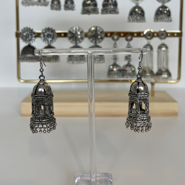 Oxidised Jhumka Earrings