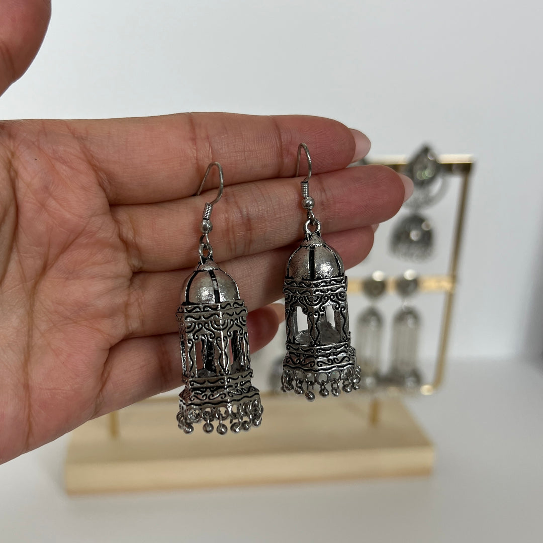 Oxidised Jhumka Earrings