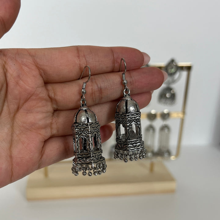 Oxidised Jhumka Earrings