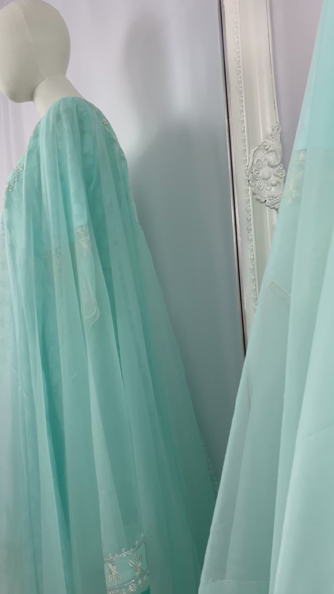 Embroidered Kurtha Set - Pastel Blue