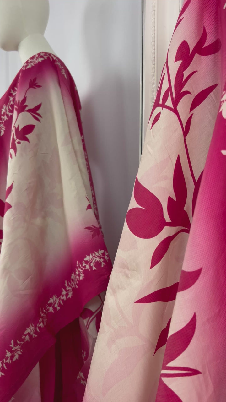 Floral Kurta Set with Ombre Dupatta