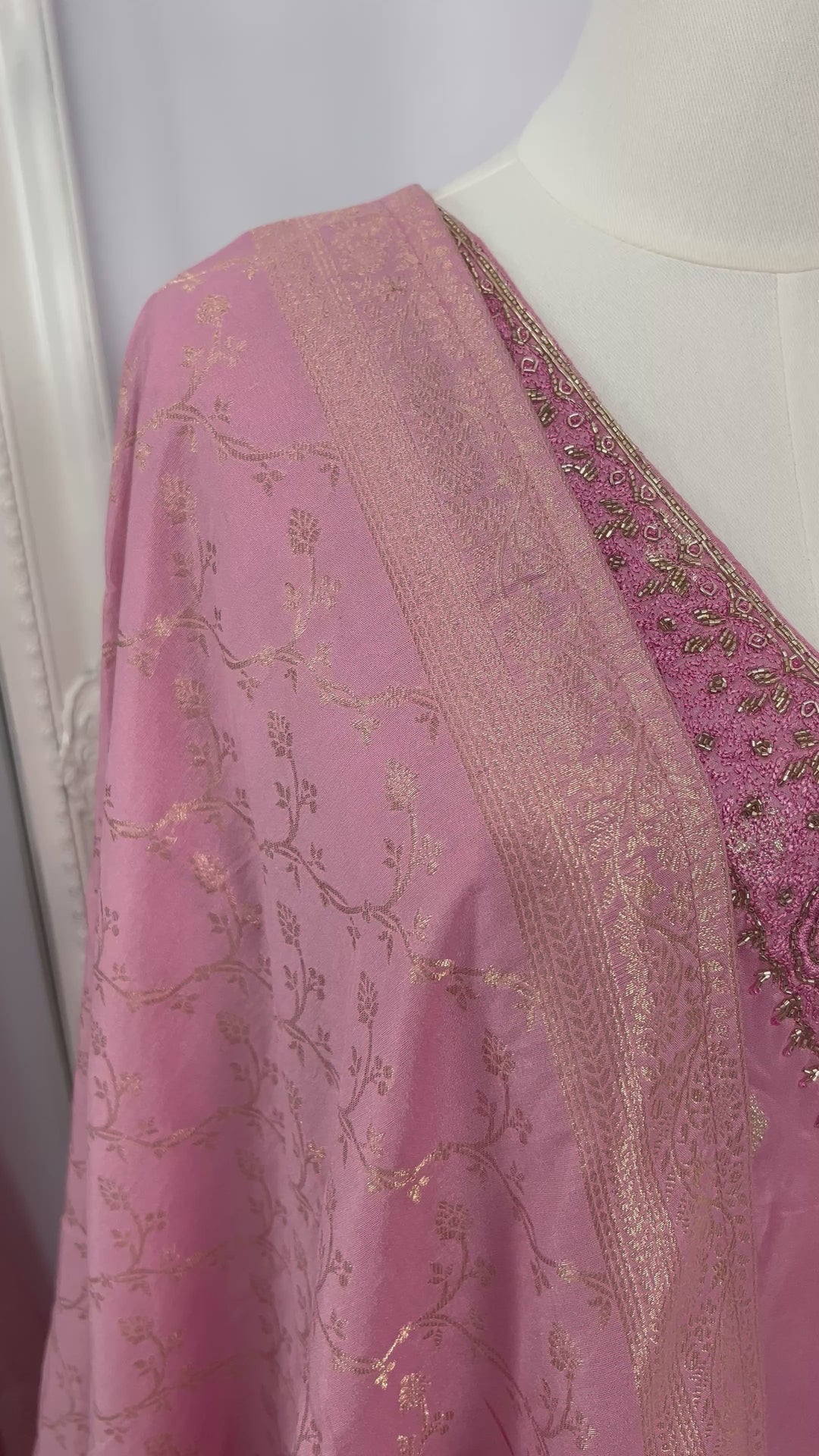 Blush Pink Straight Dhola Silk Kurta Set