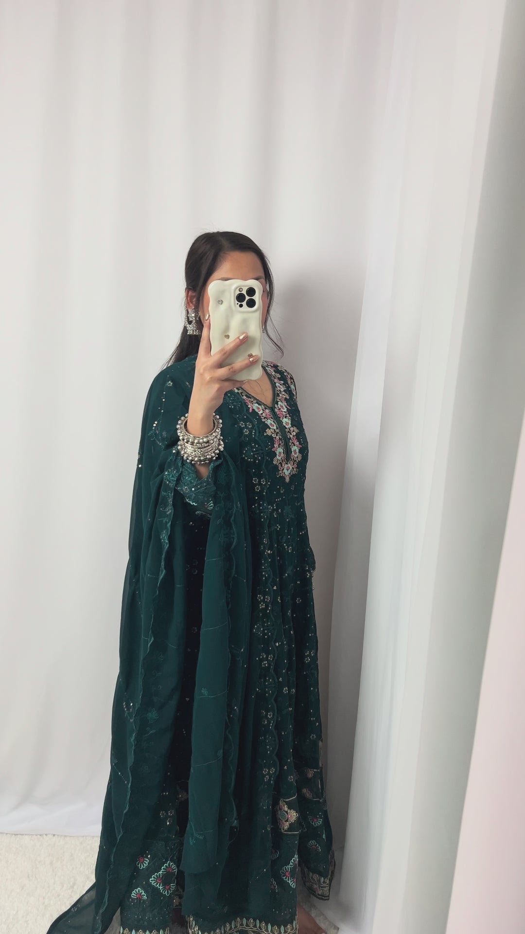 Emerald Green Embroidered Kurta Set