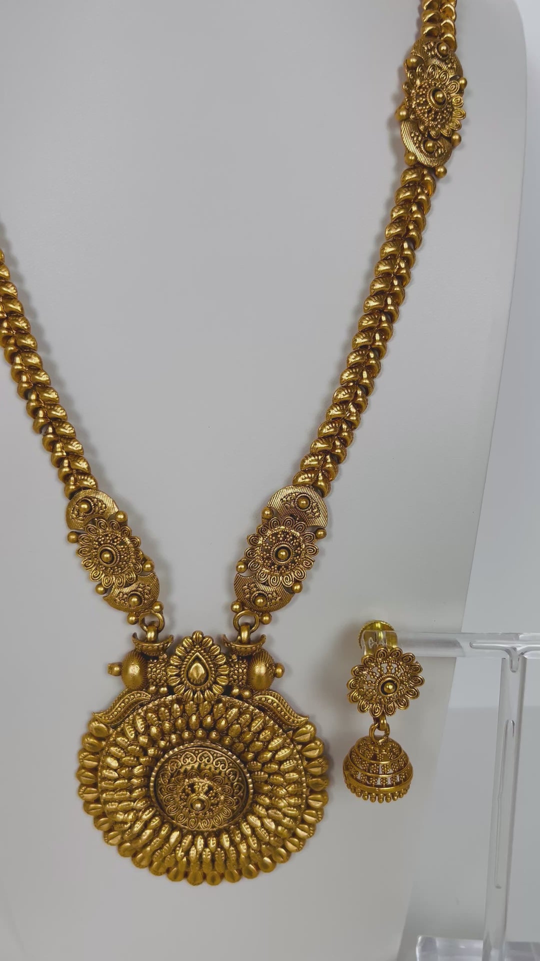 Pure Brass Temple Necklace Set