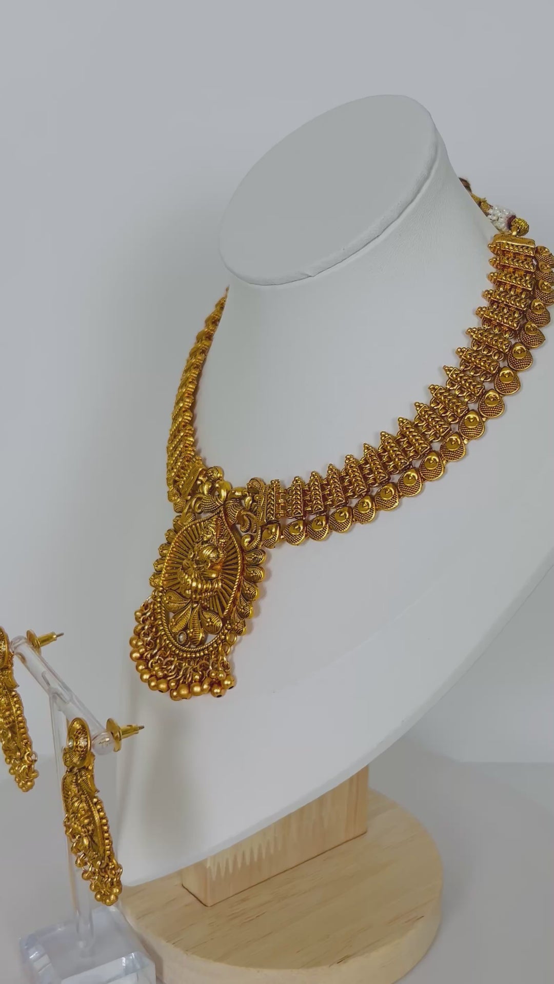Pure Brass Lakshmi Temple Necklace Set